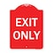 Signmission Designer Series Sign-Exit Only, Red & White Heavy-Gauge Aluminum Sign, 24" H, 18" L, RW-1824-9844 A-DES-RW-1824-9844 - alternate 1